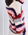 Pullover, Farbstreifen, Lila
