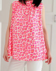 Leo-Top, mit Schleife, Neon-Pink