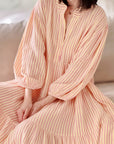 Musselin Kleid, Neon-Streifen, Classic, 4 Farben