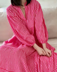 Musselin Kleid, Streifen, Classic, 2 Farben