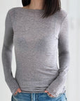 Cashmere Longsleeves, Grau
