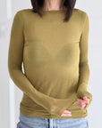 Cashmere Longsleeves, Olivegrün