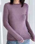 Cashmere Longsleeves, Aubergine