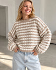 Pullover, Streifen, Grobstrick, 2 Farben