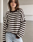 Pullover, Streifen, Grobstrick, 2 Farben