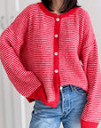 Strickjacke, Kontrastleiste, 4 Farben