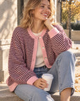 Strickjacke, Kontrastleiste, 4 Farben