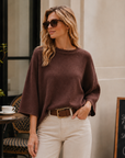 Pullover, Alpaka, Rundhalsausschnitt, 3/4 Ärmel, 6 Farben