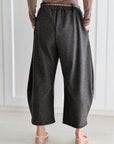 Marlene-Hose mit Wickeldetails, Grau