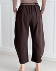 Marlene-Hose mit Wickeldetails, Schoko