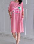 T-Shirt-Kleid, Palm Club, Neon-Pink