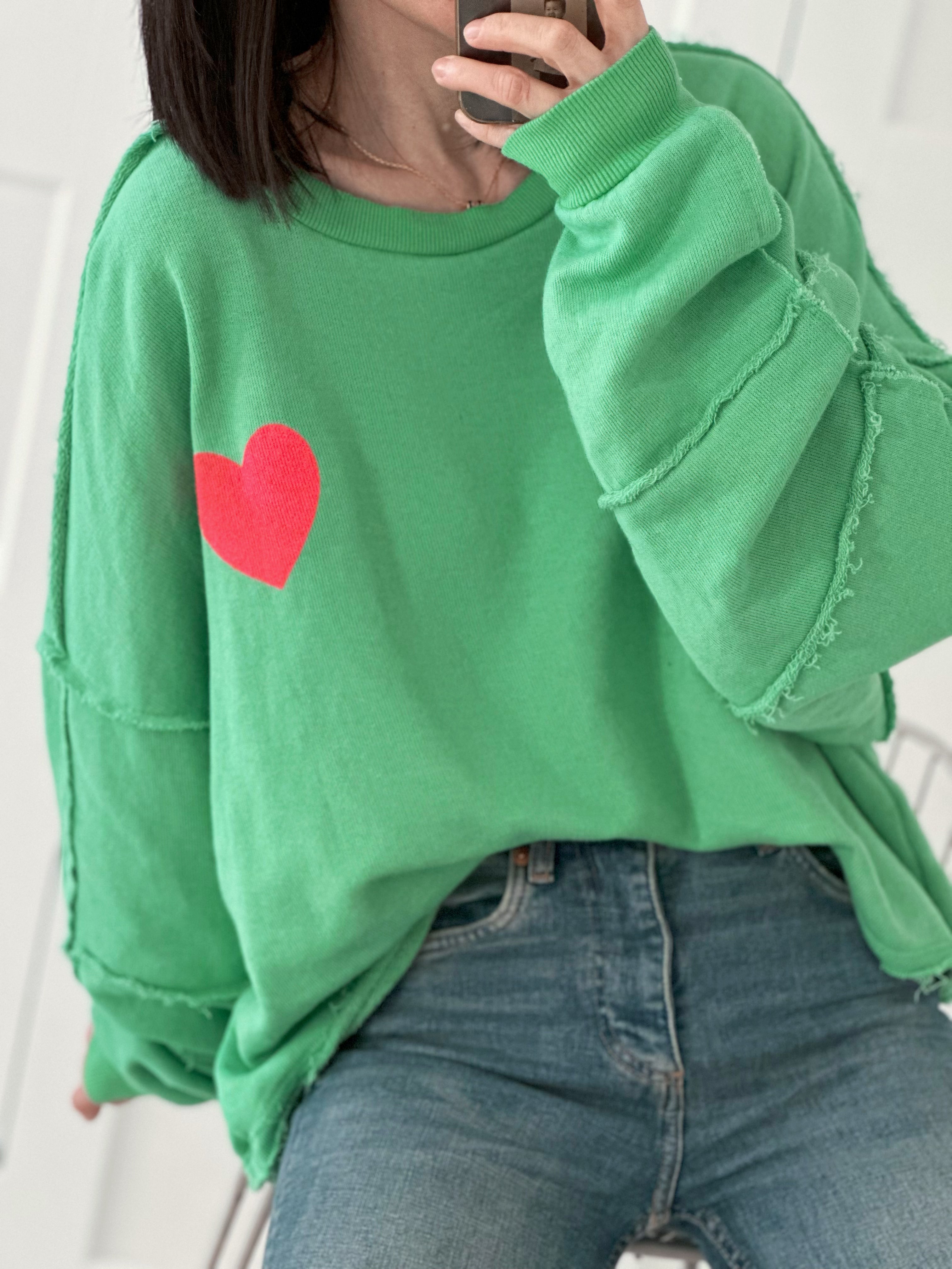 Sweatshirt, Herz, 6 Farben