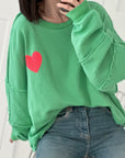 Sweatshirt, Herz, 6 Farben