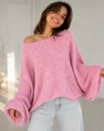 Oversize-Pullover mit Knopfärmeln, 4 Farben