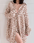 Musselin Bluse, Oversize, Beige-Leo