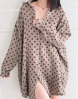 Musselin Bluse, Oversize, Polka Dots, 4 Farben