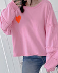Sweatshirt, Herz, 6 Farben