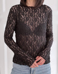 Longsleeves, mit Spitze, 5 Farben
