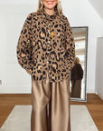Musselin Bluse, Regular, Wild-Leo, Camel