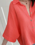 Musselin Bluse, 3/4-Ärmel, 11 Farben