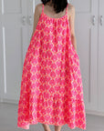 Musselin Sommerkleid, Palmblätter, 2 Farben