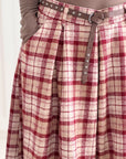 Karierte Wide-Leg-Hose, Bordeaux