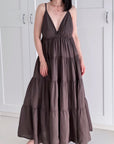 Sommer-Maxikleid, Volant, 3 Farben