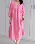 Musselin Kleid, Classic, Pink-Streifen