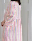 Musselin Kleid, Classic, bunte Streifen, 2 Farben