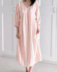 Musselin Kleid, Classic, bunte Streifen, 2 Farben