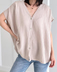 Musselin Weste, Beige