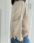 Pullover, Kontrastfarbe, Beige