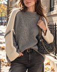 Pullover, Kontrastfarbe, Grau