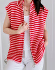 Strickweste, Streifen, Rot