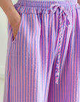Musselin Hose, Lavendel-Streifen