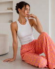 Musselin Hose, Wild-Leo, Orange-Violett