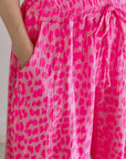 Musselin Hose, Wild-Leo, Neon-Pink