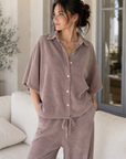 Frottee-Bluse, 4 Farben