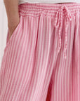 Musselin Hose, Rosa-Streifen