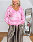 Strickjacke, Streifen, Flauschi, II, 7 Farben