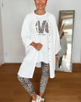 Musselin Bluse, oversize, Auge