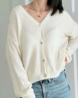 Strickjacke, Alpaka, Cremeweiß