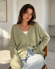 Strickjacke, Alpaka, Matcha