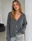 Strickjacke, Alpaka, Grau