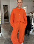 Musselin Bluse, regular, Orange