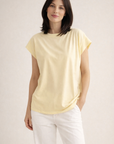 T-Shirt, Cap-Sleeves, Unifarbe, 4 Farben