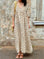 Musselin Kleid, Kurzarm, Beige-Leo