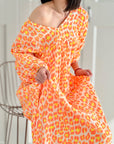 Musselin Kleid, Classic, Neon-Leo, Orange-Gelb
