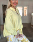 Musselin Bluse, regular, Buttergelb
