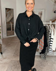 Musselin Bluse, regular, Schwarz
